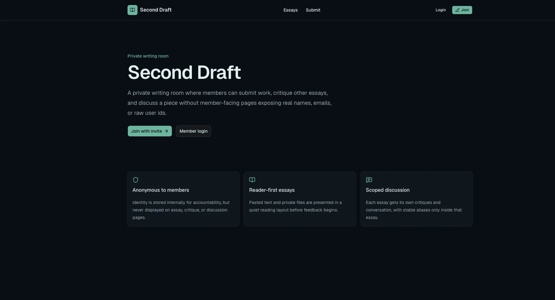 Second Draft screenshot